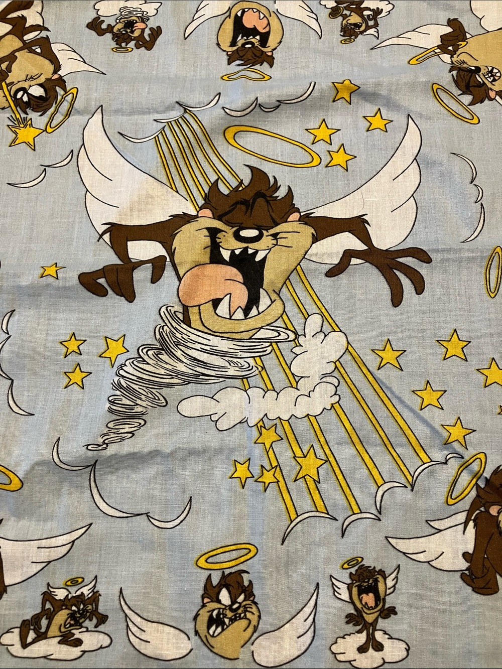 Vintage Looney Tunes Taz Kids Bandana by banderoos  Light Blue